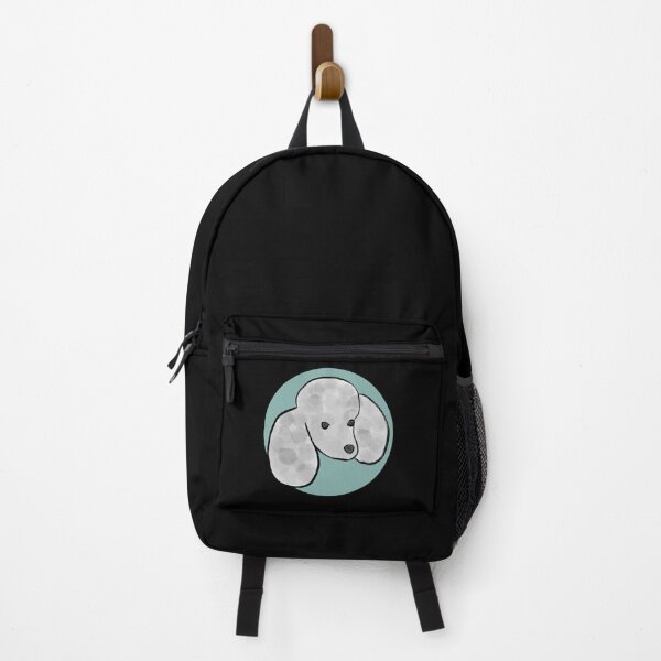 Item preview, Silver poodle on teal background designed and sold by sarahlcreative.