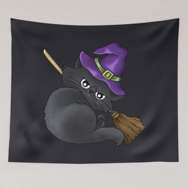 Item preview, Black cat with hat hates Halloween designed and sold by ARTemyzz.