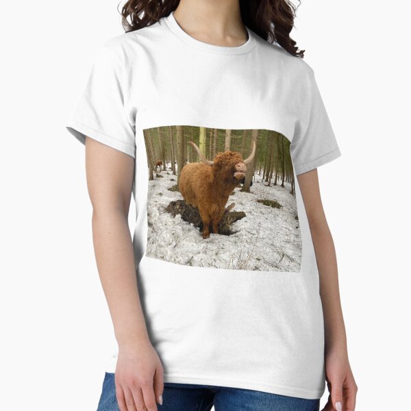 Item preview, Scottish Highland Cattle Cow in snowy forest 2784 designed and sold by SaarelaHighland.