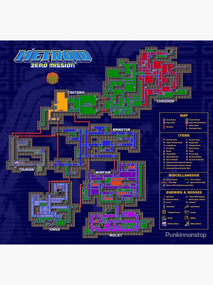 Metroid Zero Mission Map by Punkinnonstop.