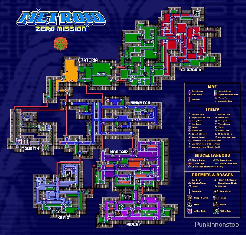 metroid zero mission detailed map