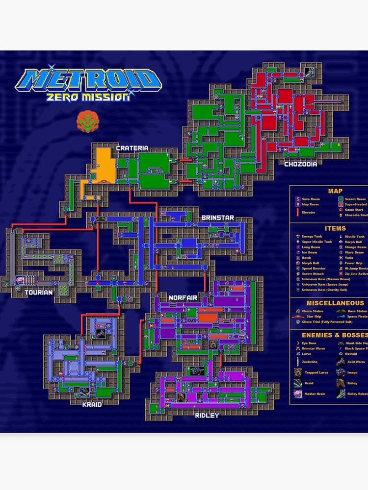 Metroid zero mission norfair map. 