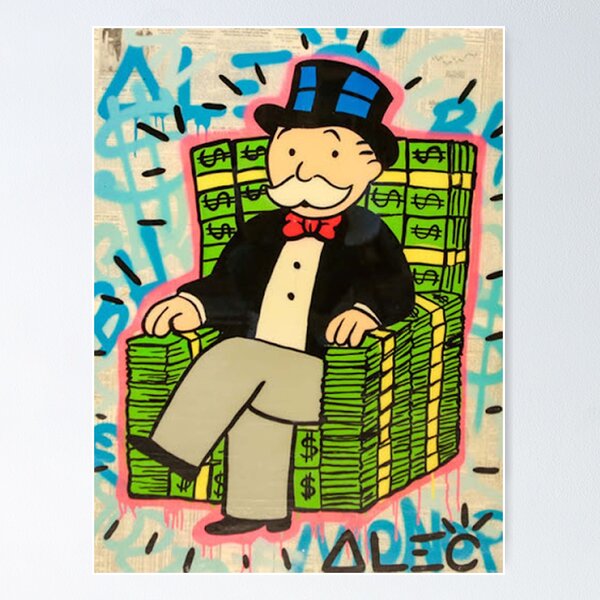 Hermes Richie Falling Crypto Coins - Alec Monopoly - Eden Gallery