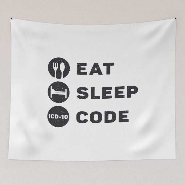 Item preview, Medical Coder Eat Sleep Code ICD Coding Programmer designed and sold by tshirtconcepts.