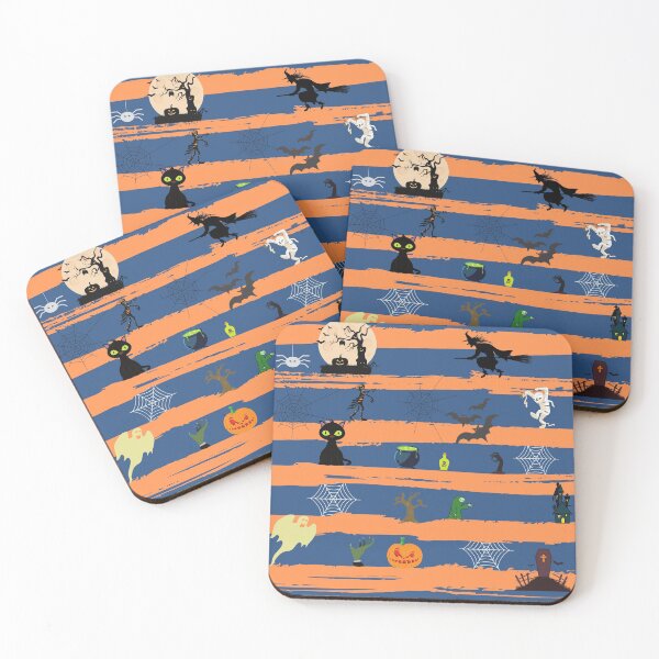 Item preview, Halloween Orange Blue Stripes designed and sold by SYNTASTIC.