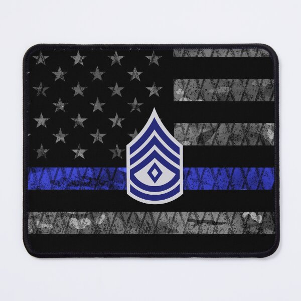 Item preview, Sergeant with Diamond Thin Blue Line Distressed Flag designed and sold by Jared Davies.