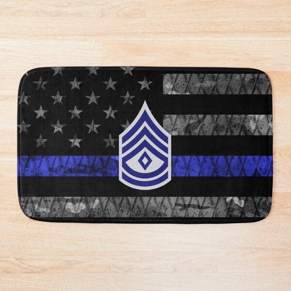 Item preview, Sergeant with Diamond Thin Blue Line Distressed Flag designed and sold by Jared Davies.