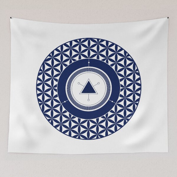 Item preview, Blue Flower of Life Mandala designed and sold by whosedream.