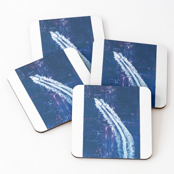 Item preview, top view speedboat and under city designed and sold by Ukiyo Sumi.