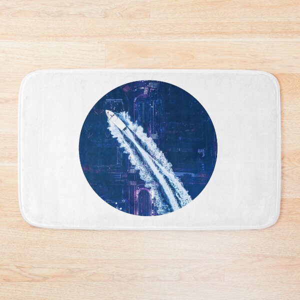Item preview, top view speedboat and under city designed and sold by Ukiyo Sumi.