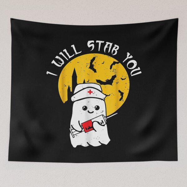 Item preview, I will stab you Nurse ghost funny Halloween Gifts idea  designed and sold by FelixRiojas.