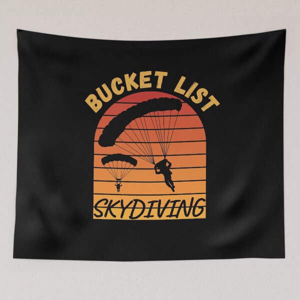 Item preview, Bucket List Skydiving, Two Skydivers, Retro Vintage Sunset designed and sold by ACC .