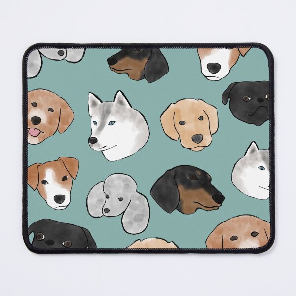 Item preview, Pack of dogs on teal background designed and sold by sarahlcreative.