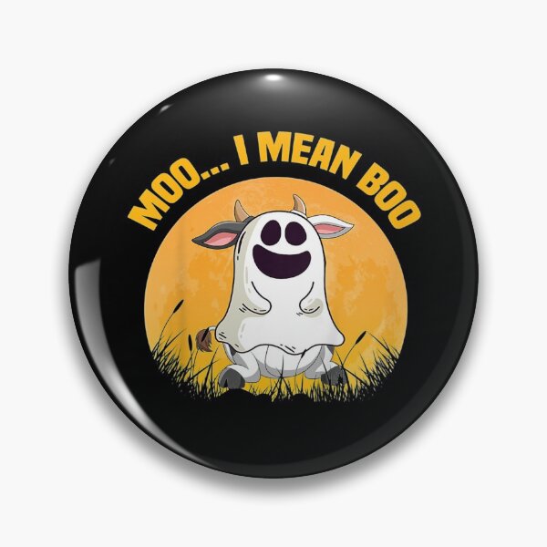 Item preview, Ghost Cow Moo I Mean Boo Pumpkin Moon Halloween  designed and sold by EuphemiaShop.