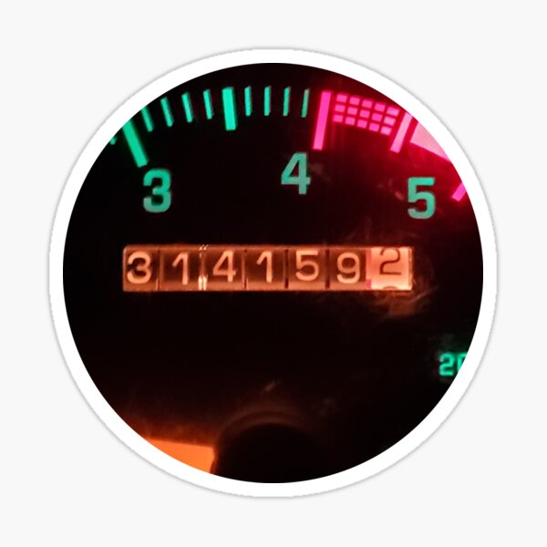 "Pi odometer" Sticker for Sale by Vortec94 Redbubble