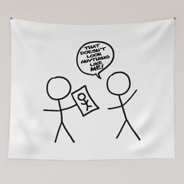 Item preview, ¡Querido cartel de que eres tú! Stick Figure Stickman Printed Funny designed and sold by DibbaDesigns.