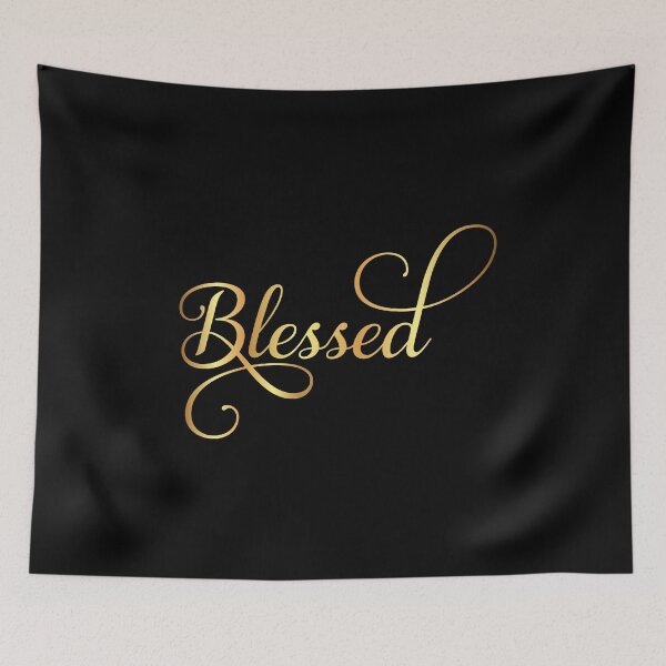 Item preview, Blessed Elegant Positive Word Calligraphy  designed and sold by Hanna Kovalchuk.
