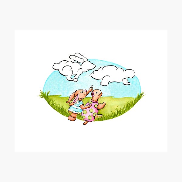Tortoise and the Hare Watercolor Illustration Photographic Print