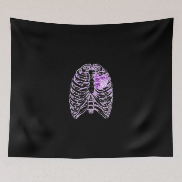 Item preview, X-Ray Skeleton Ribs Purple Neon Fluo Heart Halloween Witch Goth  designed and sold by Jolly-Yosei.