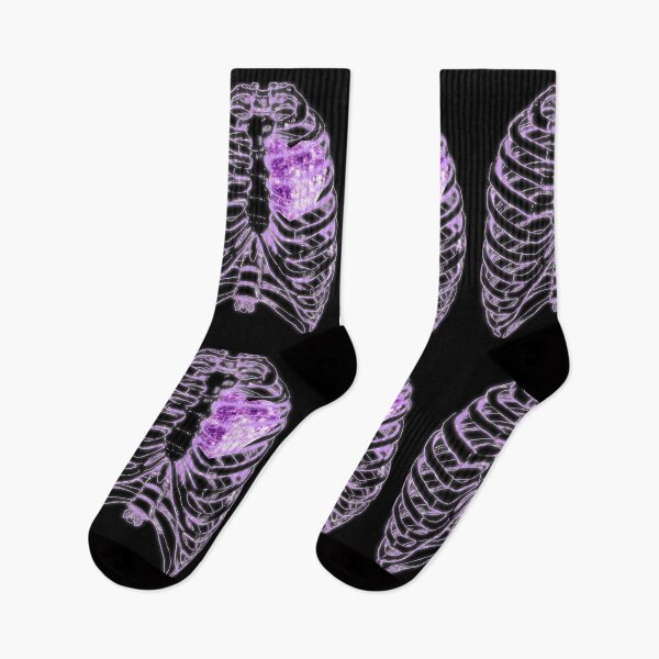 Item preview, X-Ray Skeleton Ribs Purple Neon Fluo Heart Halloween Witch Goth  designed and sold by Jolly-Yosei.