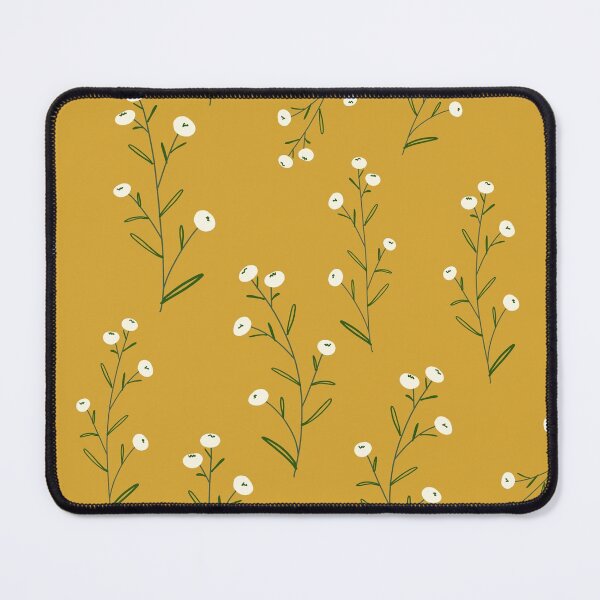 Item preview, afternoon whimsy_white flowers on goldenrod designed and sold by quinnhopp.