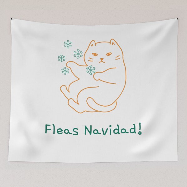 Item preview, Fleas Navidad Cat Christmas puns for 2021  funny christmas jumper sweatshirts designed and sold by Giovanni's  Brown Quotes.