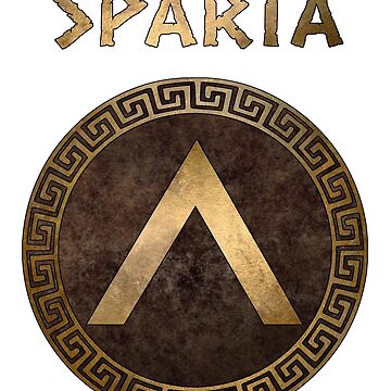 Sparta Ancient Spartan Shield Lambda Symbol by warlordapparel