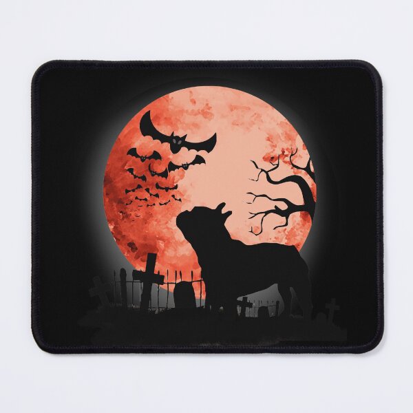 Item preview, French bulldog lovers, frenchie at blood moon, spooky, scary, cemetery designed and sold by Collagedream.