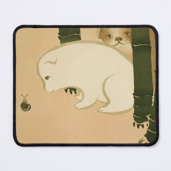 Item preview, Adorable Puppies observing you and a Snail, Traditional japanese Art designed and sold by Traditional-Art.