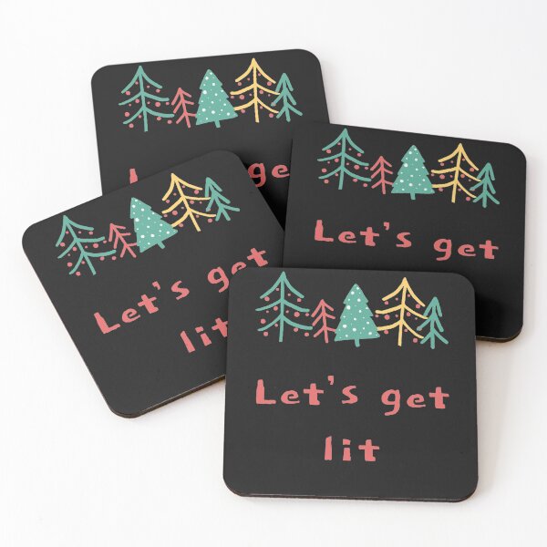 Item preview, Let’s get lit Christmas trees puns for 2021  funny christmas jumper sweatshirts designed and sold by Giovanni's  Brown Quotes.