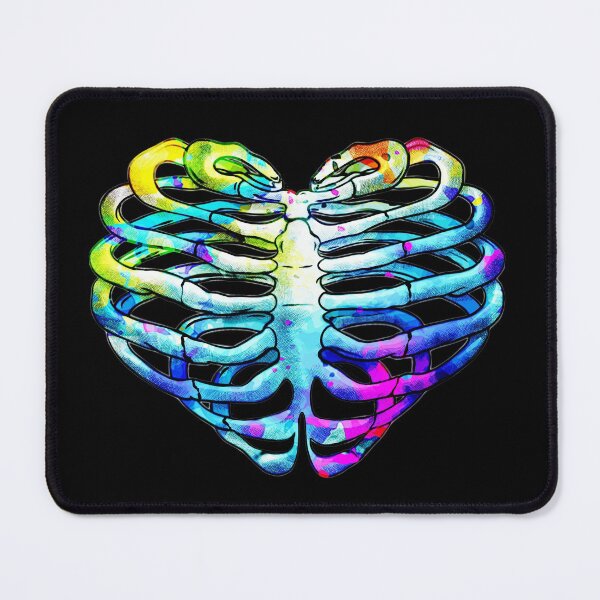 Item preview, Skeleton rib heart,, Rimbow watercolor ribcage, rib cage, heart shape designed and sold by Collagedream.