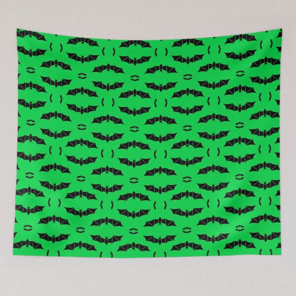 Item preview, Green spooky bat pattern  designed and sold by marionroo24.