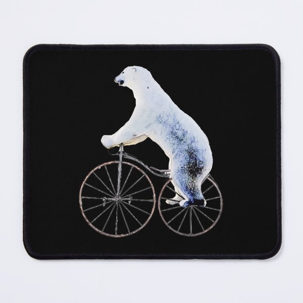 Item preview, white bear bicycling funny designed and sold by Collagedream.