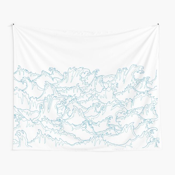 Laconic Ocean storm waves Tapestry