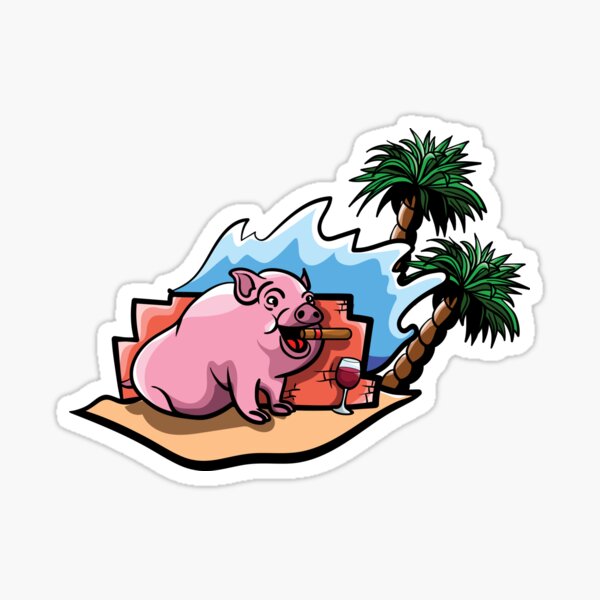 Youngest of 3 little pigs Sticker