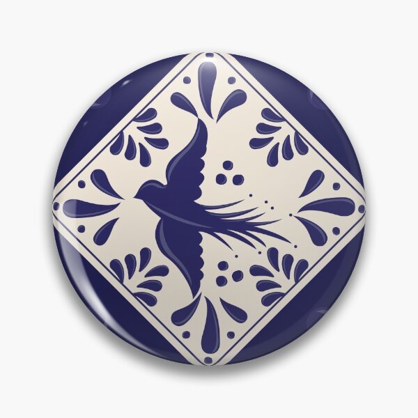 Item preview, Blue Talavera Tile, Flying Dove by Akbaly designed and sold by Akbaly.