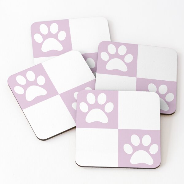 Item preview, Checkered light lavender and white dog paw print pattern 2 | Cute Gifts for dog mom, dog dad, dog lover and dog owner  designed and sold by Violet Treasures.