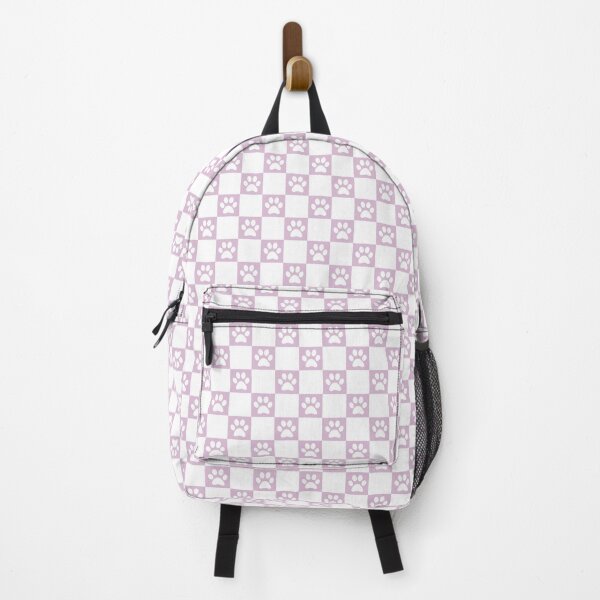 Item preview, Checkered light lavender and white dog paw print pattern 2 | Cute Gifts for dog mom, dog dad, dog lover and dog owner  designed and sold by Violet Treasures.