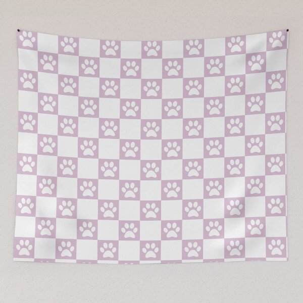 Item preview, Checkered light lavender and white dog paw print pattern 2 | Cute Gifts for dog mom, dog dad, dog lover and dog owner  designed and sold by Violet Treasures.