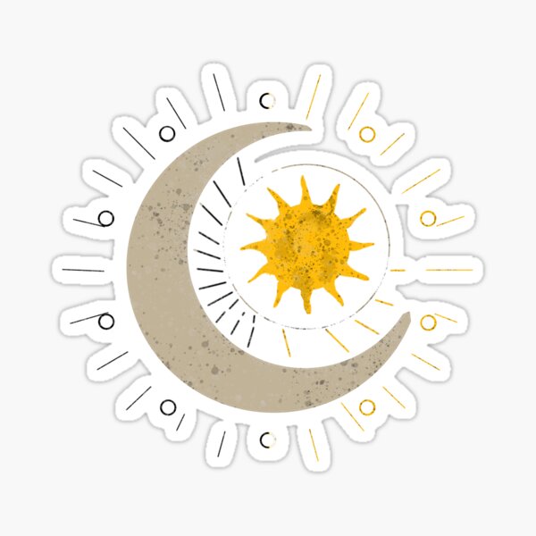 White Moon/Yellow Sun Inspired by Valkyrae Merch Sticker