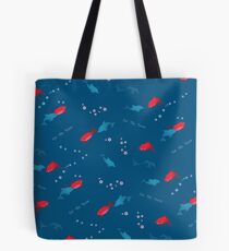 Blue Dolphin and Shark Tote Bag