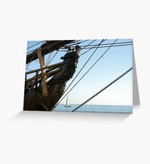 HMS Bounty figurehead with sailboat Greeting Card