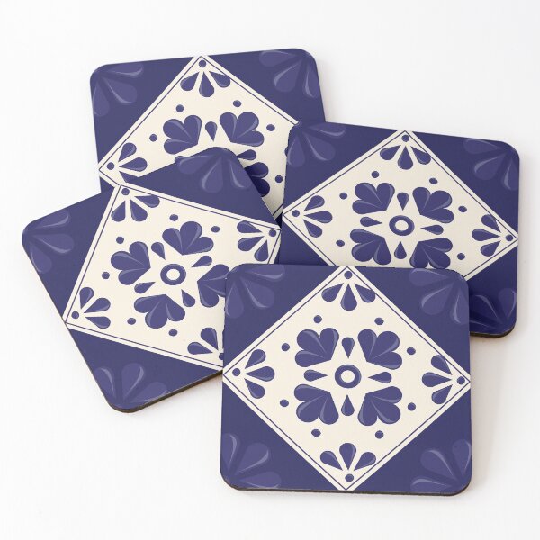 Item preview, Blue Talavera Tile, Abstract flower by Akbaly designed and sold by Akbaly.