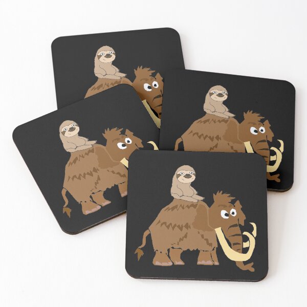 Item preview, Funny Sloth Riding Wooly Mammoth Cartoon designed and sold by Nature's Fancy.