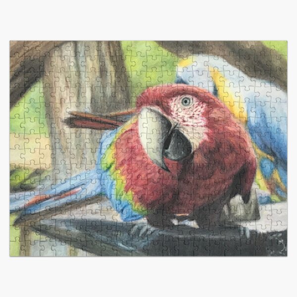 Scarlet Macaw parrot - bird lover Jigsaw Puzzle