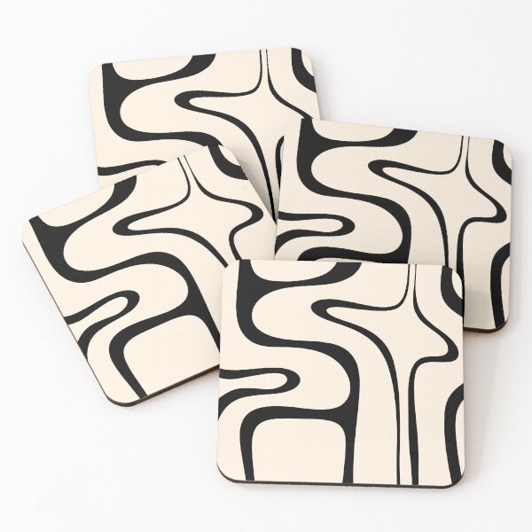 Item preview, Copacetic Retro Abstract in Black and Almond Cream designed and sold by kierkegaard.