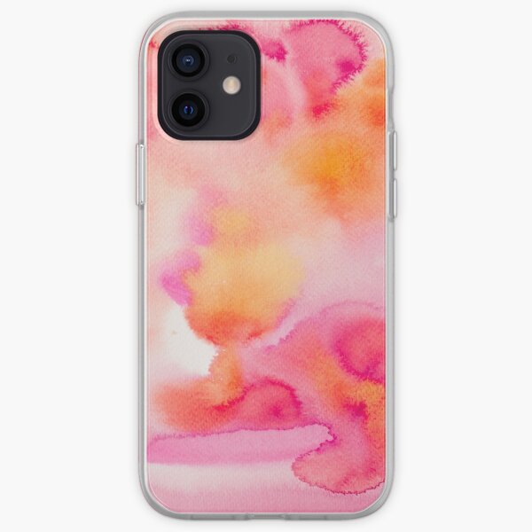 Pink & Orange Sea - Abstract Watercolor Coral Reef Collection iPhone Soft Case