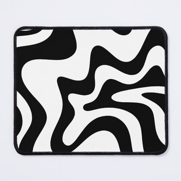 Item preview, Retro Liquid Swirl Abstract Pattern Square Black and White designed and sold by kierkegaard.
