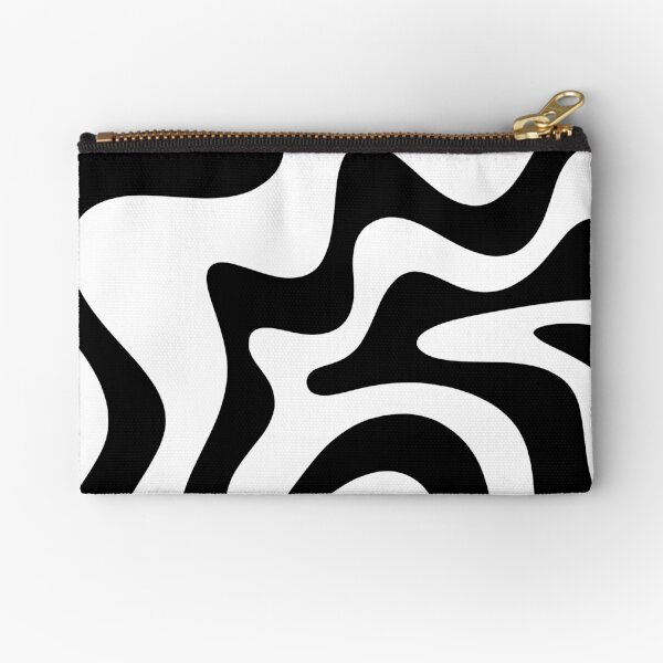 Item preview, Retro Liquid Swirl Abstract Pattern Square Black and White designed and sold by kierkegaard.