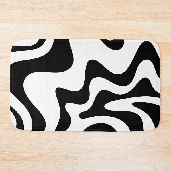 Item preview, Retro Liquid Swirl Abstract Pattern Square Black and White designed and sold by kierkegaard.
